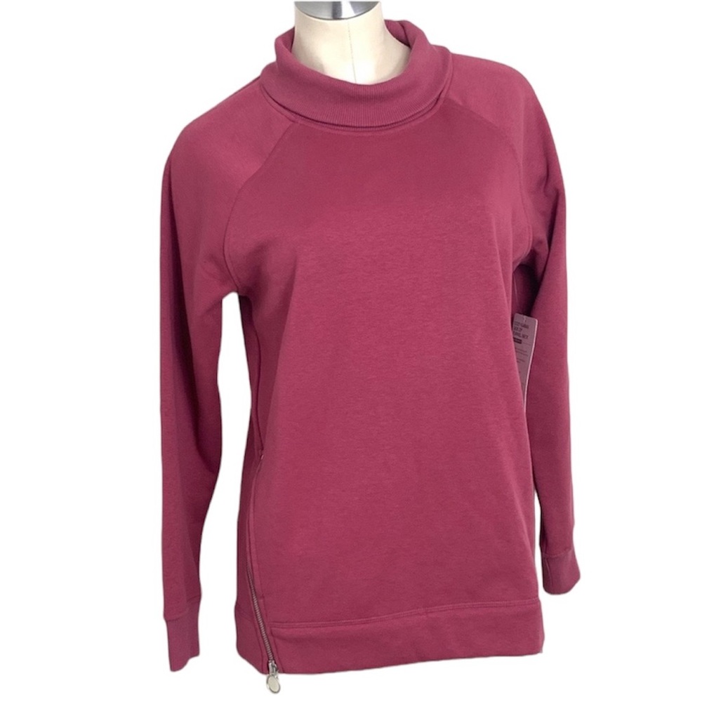 Athleta Cozy Karma Side Zip Funnel Neck Sweater size Small